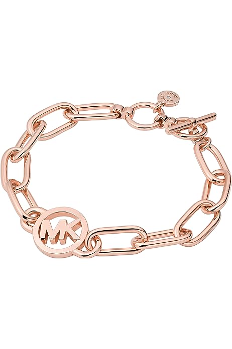 Women's Rose Gold Brass Chain Bracelet, (Model: MKJ7745791)
