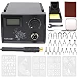 WANDART Professional Wood Burning Kit with One Pyrography Pen Single Wood Burner with 20 Wood Burning Tips with Case and 5PCS Stencils