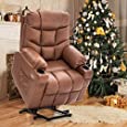 Esright Electric Power Lift Chair Recliner Sofa for Elderly with Vibration Massage and Lumbar Heated, 2 Side Pockets and Cup Holders, USB Ports, Convenient Remote Control