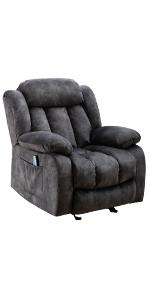 Manual Rocker Recliner Chair with Massage and Heat