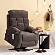 Irene House 9181 Sleeping Lay Flat Three Motor Power Lift Recliner Chairs for Elderly with Lumber Support Motor Power Infinite Position Lift Chair Electric with Cup Holder(Greyish Brown Chenille)
