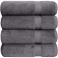 Pleasant Home Luxury Bath Towels Set - 4 Pack – 27” x 54” Bathroom Towels - 100% Cotton, 600 GSM Towels for Bathroom - Soft &amp; Absorbent Grey Towels - Large Hotel Quality Bath Towel Set