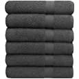 Pleasant Home Towels Set for Gym, Pool &amp; Spa - 6 Pack – 24” x 50” - 100% Cotton - 500 GSM – Lightweight, Soft &amp; Absorbent (Grey)