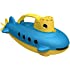 Green Toys Submarine in Yellow & blue - BPA Free, Phthalate Free, Bath Toy with Spinning Rear Propeller. Safe Toys for Toddle