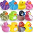 ArtCreativity Assorted Rubber Duckies for Kids and Toddlers - Pack of 12 Cute Duck Bath Tub Pool Toys in Multiple Characters, Fun Carnival Supplies, Birthday Party Favors for Boys and Girls