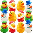 ArtCreativity Christmas Rubber Duckies for Kids, Pack of 12, Xmas Themed Duck Bathtub Pool Toys, Fun Carnival and Christmas Party Supplies, Birthday Party Favors for Boys and Girls