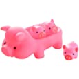 Baby Bath Toys 4Pcs Rubber Pink Pig Family Squeak Float Bath Ducks Bath Tub Shower Toys for Toddlers Boys Girls