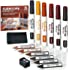 Katzco Furniture Repair Kit Wood Markers - Set of 13 - Markers and Wax Sticks with Sharpener - for Stains, Scratches, Floors,