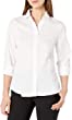 Nautica Women's Casual Comfort 3/4 Sleeve Button Down Solid Shirt
