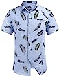 COOFANDY Men's Casual Linen Shirts Short Sleeve Button Down Shirt Summer Beach Tops