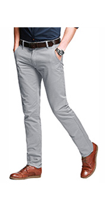 Match Men&#39;s Slim Tapered Stretchy Casual Pants