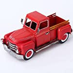 FJJBSD Vintage Red Truck Metal Decor, Farmhouse Truck Planter, Christmas Truck Decorations, Decorative Tabletop Storage,Gift Basket for Holiday Decoration