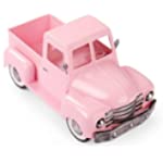 Pylemon Vintage Pink Truck Decor, Farmhouse Pick-up Truck Spring Decorations, Decorative Tabletop Storage, Vintage Metal Truck Planter, Easter, Valentines Day &amp; Christmas Gifts