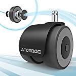 Office Chair Caster Wheels by ATOMDOC, 2&quot; Newly Revolutionary Quadruple Ball Bearing Design,Heavy Duty &amp; Safe Protection for All Floors Including Hardwood, Set of 5