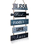 Bless the Food Before Us Sign Farmhouse Kitchen Wall Decor Rustic Dining Room Wall Art Decor Livi...