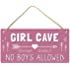 Girl Cave Sign, Girls Room Decorations for Bedroom, 12?x6? PVC Plastic Decoration Hanging Sign, High Precision Printing, Wate