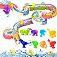 CreateView Bath Toys Water Balls Tracks 9 Animal Suction Toys for Kids for Wall Bathtub Toy Slide for Toddlers 3 4 5 6 Years Suction Animals