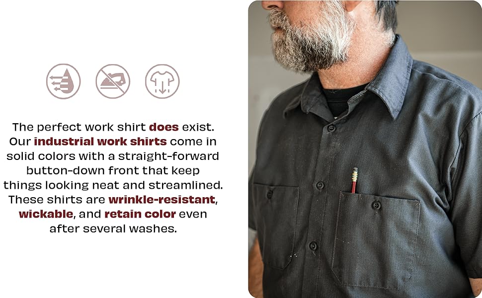 Features Industrial Work Shirt