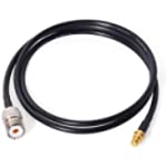 Bingfu Ham Radio Antenna Adapter SMA Female to UHF SO239 Female RG58 Coaxial Jumper Cable 1m 3 feet for Handheld Ham Two Way Radio Walkie Talkie Kenwood Wouxun Baofeng BF-F8HP UV-5R UV-82 BF-888S GT-3