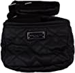 Marc Jacobs H108M01RE21 Black With Silver Hardware Leather Diamond Quilted Women's Crossbody Bag