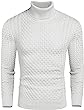 COOFANDY Men's Slim Fit Turtleneck Sweater Casual Knitted Twisted Pullover Solid Sweaters