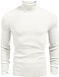 COOFANDY Mens Ribbed Slim Fit Knitted Pullover Turtleneck Sweater