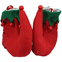 Nicky Bigs Novelties Light Up Santa's Helper Elf Shoes, Red Green, One Size