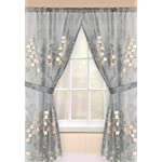 Popular Bath 950373 Bloomfield, Window Curtain, Grey