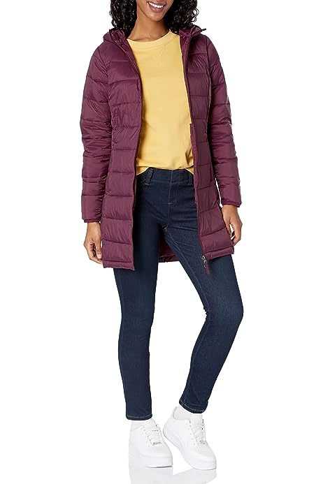Women's Lightweight Water-Resistant Hooded Puffer Coat (Available in Plus Size)