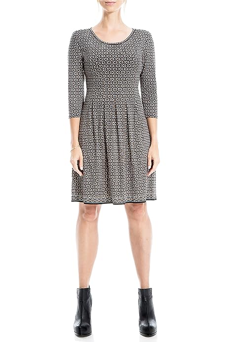 Women's 3/4 Sleeve Fit and Flare Dress