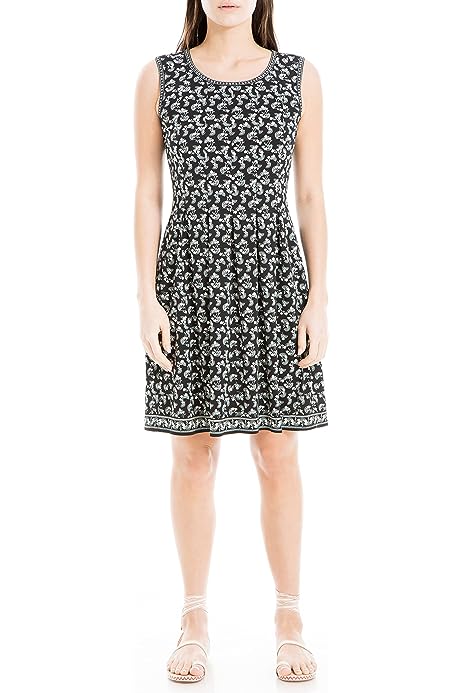 Women's Printed Sleeveless Fit and Flare Dress