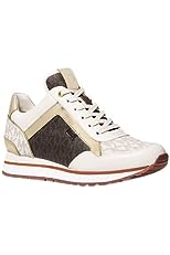 Michael Kors Maddy Trainer Fashion Sneaker Shoes (Regular, Vanilla/Brown