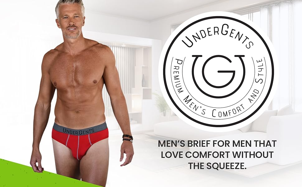 the silver fox model in the red brief. UnderGents modern men''s briefs the best and most comfortable