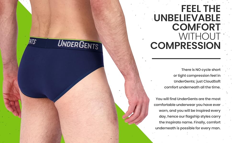Feel the inbelievable comfort without compression. No overtight feeling or sweaty undercarriage. 
