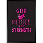 Poster Foundry Psalm 46 1 God is Our Refuge and Strength Inspirational Matted Framed Art Print Wall Decor 20x26 inch