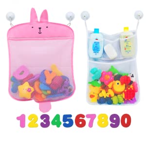 Bath toy organizer toy mesh baby bath toy storage baby bath toys bath letters