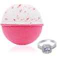 Bath Bomb with Surprise Size Ring Inside - Pink Himalayan Sea Salt Extra Large 10 oz. Bath Bombs with Jewelry - Hand Made in USA - Perfect for Spa &amp; Bubble Bath. Great Gift for Birthday, Mothers Day