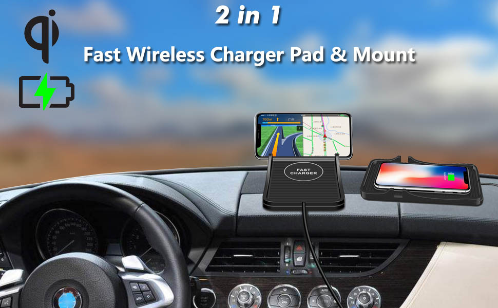 Wireless Car Charger Pad Qi Charging Mat Fast 15W 10W 7.5W Quick Charge Adapter Table Stand Holder