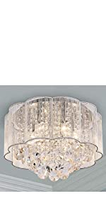 Chandelier crystal drum ceiling light