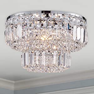 chandelier crytal chrome ceiling light flushmount