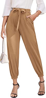 GRACE KARIN Women's 2023 Business Casual Pants Elastic High Waisted Pants Loose Comfy Joggers Pants with Pockets