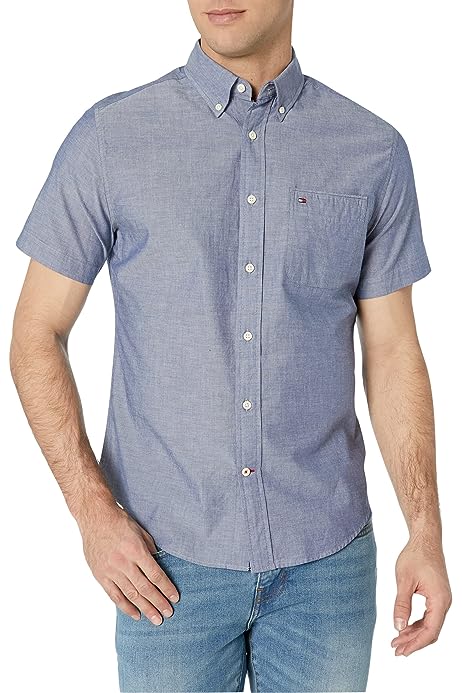 Men's Short Sleeve Casual Button Down Shirt in Custom Fit
