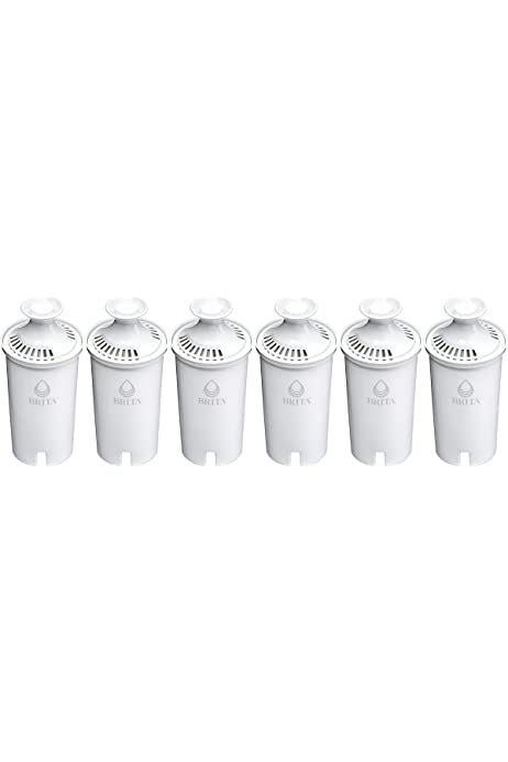 Brita 35557 Replacement Filters for Pitchers and Dispensers, 6 Count, White