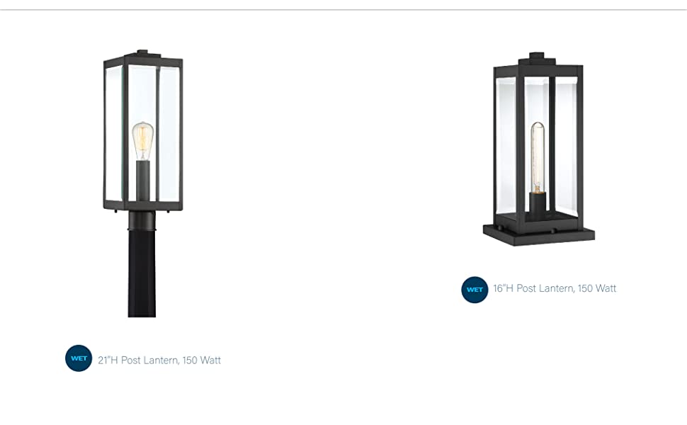 landscaping lighting, post mount, post lantern, black finish lighting, golden finish lighting, 