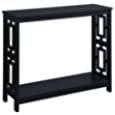 Convenience Concepts Town Square Console Table with Shelf, Black