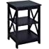 Convenience Concepts Oxford End Table with Shelves, Black
