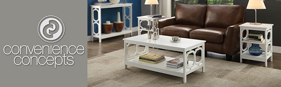 ﻿coffee side console table modern living family room white