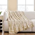HBlife Luxury Soft Faux Fur Blanket Twin Size 60X80 Inches, Elegant Fuzzy Plush Fluffy Cozy Blankets for Sofa and Bed, Marbled Ivory