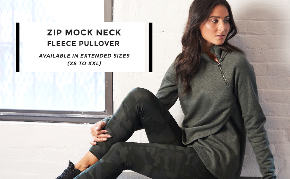 Zip Mock Neck Fleece Pullover