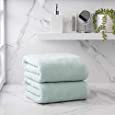 Welhome Franklin Premium | 2 Piece Bath Sheets | Popcorn Textured Aqua Bathroom Towels | Hotel &amp; Spa Towels for Bathroom | Soft &amp; Absorbent | 600 GSM 100% Cotton Bath Towel Sheets